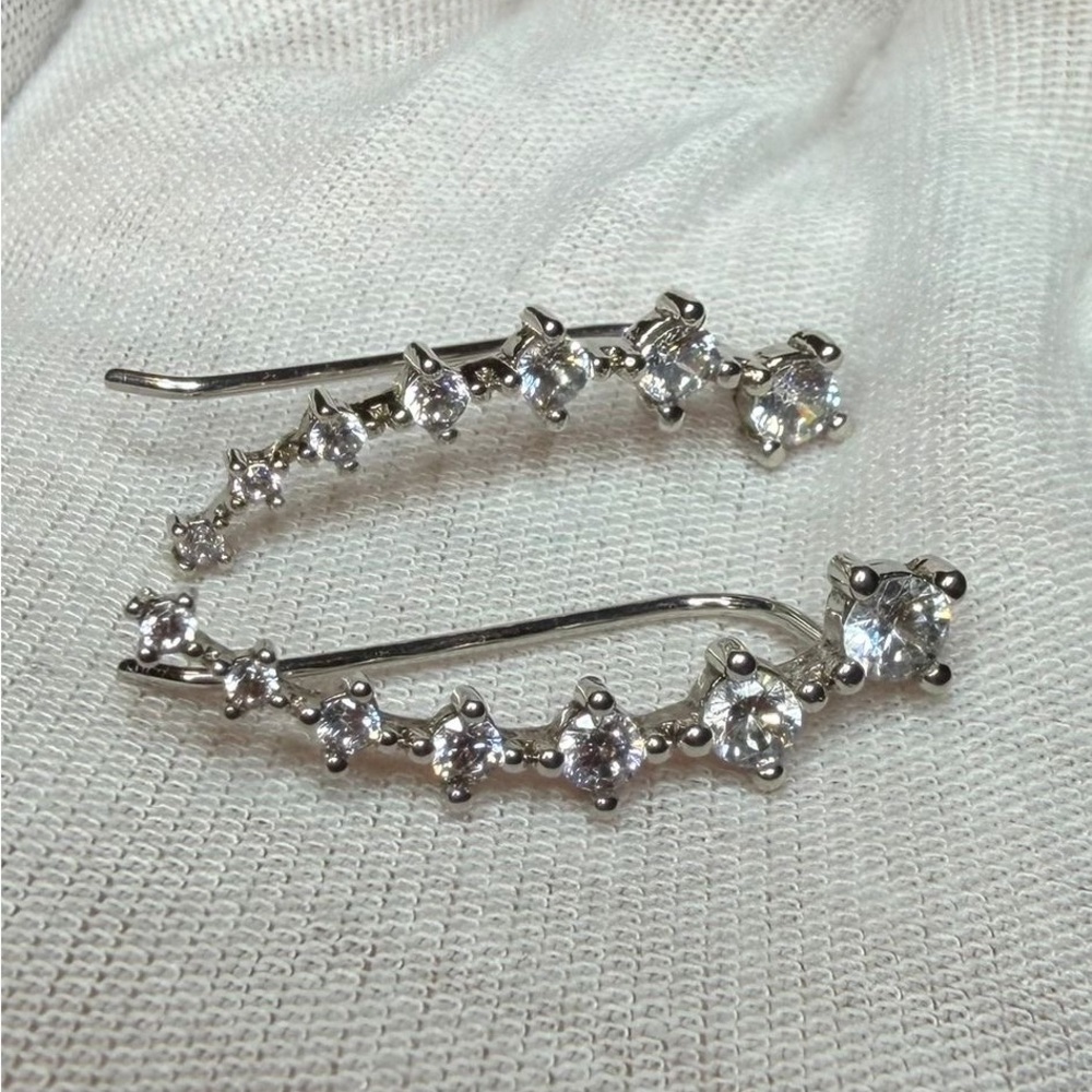 Sterling Silver 925 Ear Crawler / Climber Earrings